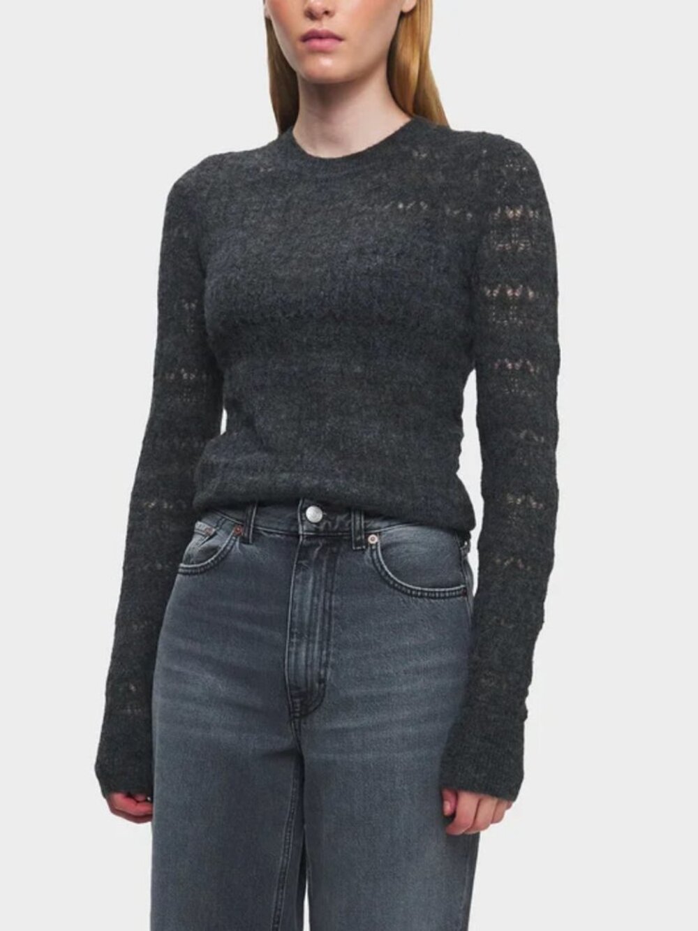 ISABEL MARANT ETOILE ACIA SWEATER IN DARK GREY SIZE  EU34 / US2